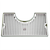 Stainless Steel Surface-Mount Drip Tray Trough for Draft Beer Columns, 14 x 8 Inches