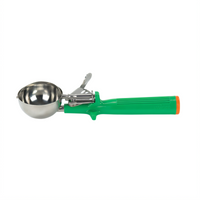 Deluxe Size 12 Thumb Press Round Disher, 2-2/3 oz, Green Handle