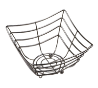 Space/Time Continuum Square Web Serving Basket with Balled Tip Feet, Chrome Finish, 8-1/4 x 4-1/2 Inches