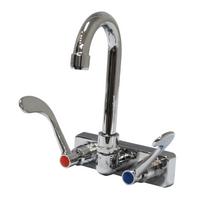 Advance Tabco K-316 4-Inch O.C. Lead-Free Splash-Mounted Faucet with 3-1/2-Inch Gooseneck Spout and Wrist Handles