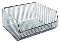 Quantum Rectangular Mesh Stack & Hang Bin, 14-1/2 x 16-1/4 x 7 Inch, Chrome Plated