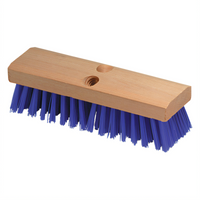 Flo-Pac® 10-Inch Stiff Polypropylene Deck Scrub Brush Head with Hardwood Block, Blue
