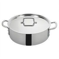 Tri-Gen 12 Qt Round Tri-Ply Stainless Steel Brazier with Cover