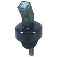 Ban-M Screened Liquor Pourer with Black Collar, Smoke Plastic