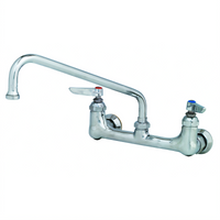 T&S Brass Wall-Mounted Pantry Sink Mixing Faucet with 12-Inch Swing Nozzle and 8-Inch Adjustable Centers