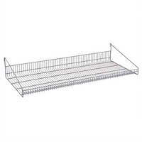 Metro SmartWall 48-Inch x 18-Inch Wall-Mounted Grid Shelf with Retaining Edge, Gray Metroseal Finish