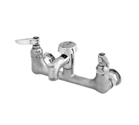 T&S Brass B-0674-RGHM Service Sink Faucet with Vacuum Breaker Nozzle and Pail Hook, 8-Inch Centers