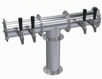 Krowne Four-Faucet Pipe T-Head Glycol-Cooled Beer Tower