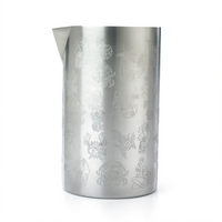 Barfly Tiki 21 oz Double-Wall Insulated Stainless Steel Mixing Tin Cocktail Shaker with Pour Spout