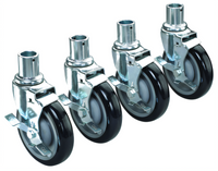 Krowne Royal Series Universal Wire Shelving Caster Set, 5-Inch Swivel Locking Casters, 220 lb. Capacity Each
