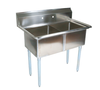 John Boos E-Series 2-Compartment 18-Gauge Stainless Steel Sink with 16 x 20 x 12 Inch Bowls and Galvanized Legs