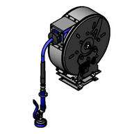 T&S Brass Enclosed Wall-Mount Retractable Hose Reel Assembly with 30-Foot 3/8-Inch Hose
