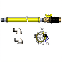 Safe-T-Link 1-Inch x 48-Inch Plastic-Coated Stainless Steel Gas Connector Hose with Quick Disconnect Valve and Restraining Cable Kit