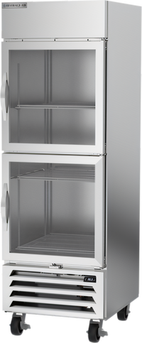Beverage-Air Horizon Series HBR23HC-1-HG One-Section Reach-In Refrigerator with Two Right-Hand Glass Half Doors, 23.32 Cu. Ft., Bottom-Mount Self-Contained Refrigeration