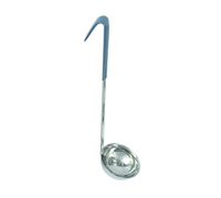 Crestware 4 oz. 14-Inch One-Piece Ladle with Gray Silicone Handle