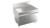 Krowne Stadium Series 36-Inch Stainless Steel Underbar Drainboard Storage Cabinet with Open Base