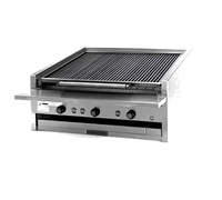 MagiKitch'n 48-Inch Low Profile Countertop Gas Charbroiler with Ceramic Coal Grate and 6-Inch Service Shelf