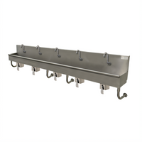 Advance Tabco 5-Station Wall-Mounted Knee-Operated Hand Wash Sink, 100 Inch Wide