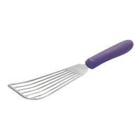 Winco 6.75 Inch x 3.25 Inch Fish Spatula with Stainless Steel Blade and Purple Polypropylene Handle
