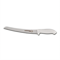 Dexter Russell SofGrip 10 Inch Curved Scalloped Edge Bread Knife with White Soft Rubber Grip Handle