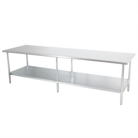 Sapphire Manufacturing 96-Inch x 14-Inch Stainless Steel Work Table with Adjustable Undershelf