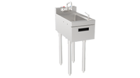 Krowne Silver Series Freestanding Stainless Steel Underbar Hand Sink with Soap and Towel, 12 Inch Wide