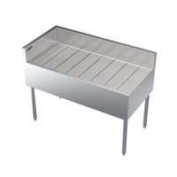 Freestanding Stainless Steel Underbar Corner Drainboard with Left End Return, 48 x 24 Inches