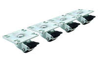 Krowne Royal Series Ultra Low Profile Plate Caster Set of 4, 1 Inch Diameter, 3-1/2 x 3-1/2 Inch Plate