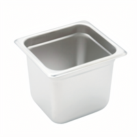 Winco SPJH-606 1/6 Size 22-Gauge Anti-Jamming Solid Steam Table Pan, 6 Inch Deep