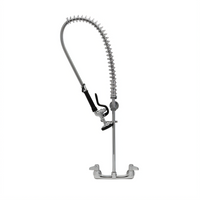 equip 8-Inch Center Wall-Mount Pre-Rinse Unit with 44-Inch Hose, Ceramic Cartridges, and 6-Inch Wall Bracket