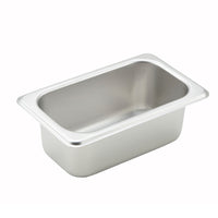 Winco 1/9 Size Straight-Sided Steam Table Pan, 2-1/2 Inch Deep, 25 Gauge 18/8 Stainless Steel