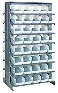 Quantum Sloped Double-Sided Pick Rack with 80 Clear Bins