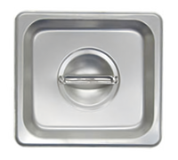 Admiral Craft 1/6 Size Solid Flat Lift-Off Stainless Steel Steam Table Pan Cover with Recessed Handle