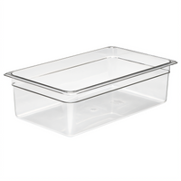 Cambro Camwear Full-Size Clear Polycarbonate Food Pan, 6-Inch Deep, 20.6 Qt.