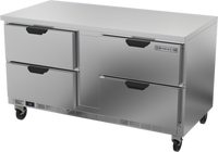 Beverage-Air WTFD60AHC-4-FLT 60-Inch Two-Section Flat Top Worktop Freezer with 4 Drawers