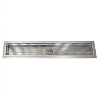 BK Resources 60-Inch x 12-Inch Stainless Steel Floor Trough with Removable Subway-Style Grate and Drain