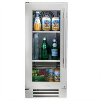 True 15-Inch One-Section Undercounter Refrigerator with Low-E Glass Door, Stainless Steel