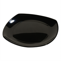 Carlisle 7-3/4-Inch Square Melamine Dinner Plate with Rolled Edge, Black
