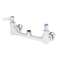 T&S Brass 8-Inch Wall Mount Double Pantry Mixing Faucet, Swivel Outlet, Less Nozzle