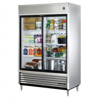 True 2-Section Glass Sliding Door Reach-In Refrigerator