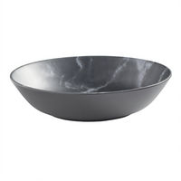 American Metalcraft 36 oz Round Melamine Bowl, 8-3/4 in. Dia. x 2 in. H, Matte Marble Gray
