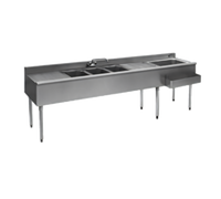 Eagle Group 1800 Series 108 Inch Underbar Combination Unit with 3 Sink Bowls, 2 Drainboards, and Right-Hand Ice Bin