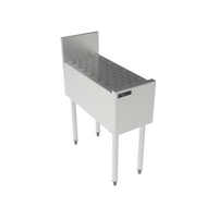 Top Shelf 12-Inch Freestanding Underbar Stainless Steel Drainboard with 6-Inch Backsplash and Glass Rack Insert