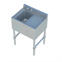 Single-Compartment Underbar Sink with Right Drainboard, 24 x 18.75 x 32 Inches