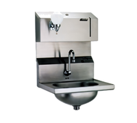 Eagle Group Wall-Mount Hand Sink with Electronic Eye Gooseneck Spout, Soap & Towel Dispensers, 304 Stainless Steel