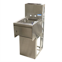 BK Resources One-Compartment Underbar Dump Sink with 4-Inch Backsplash, Faucet, Soap Dispenser, Basket Drain and Towel Dispenser