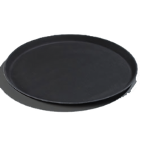 GripLite® Round Non-Slip Serving Tray, 16-7/16 Inch, Black Polypropylene