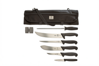 Mercer Culinary BPX Large Field Dressing 8-Piece Knife Set with 7-Pocket Roll Bag