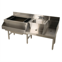 Advance Tabco Underbar Basics Uni-Serv 60-Inch Speed Bar with Left Ice Bin and Recessed Dump Sink