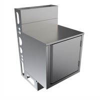 BK Resources Top Shelf Flat Top Stainless Steel Underbar Cabinet, 24 x 21 Inches, No Backsplash
